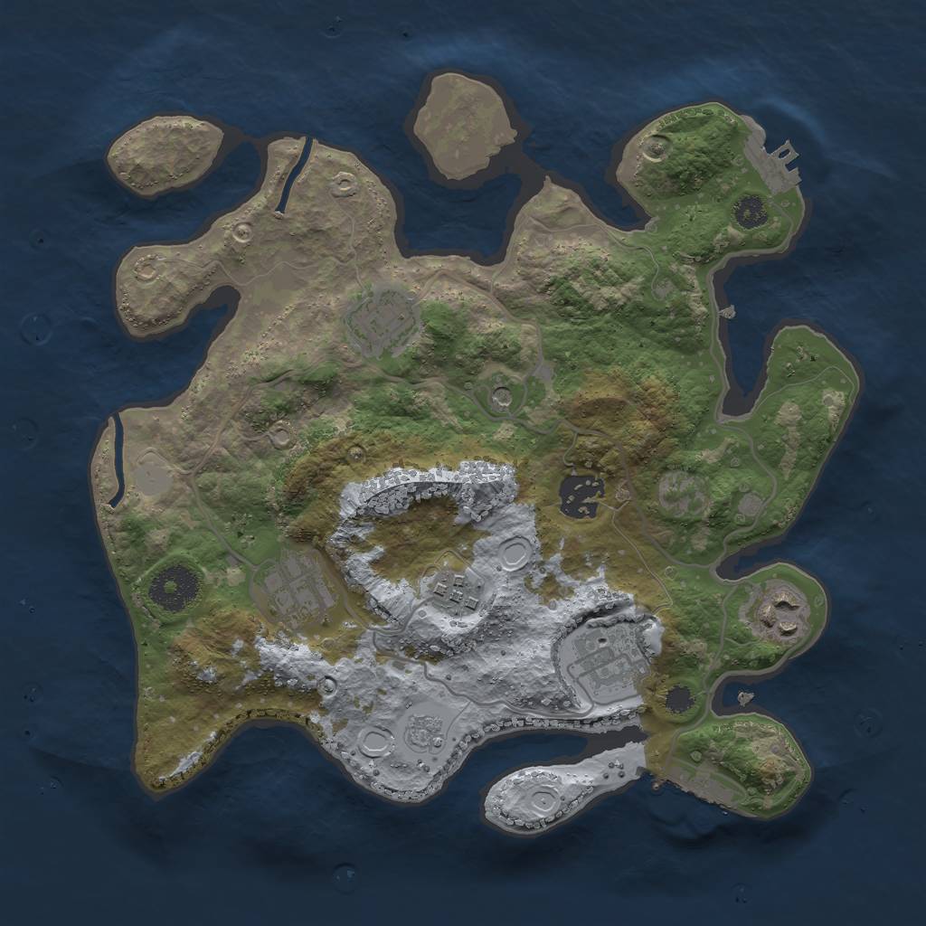 Rust Map: Procedural Map, Size: 3000, Seed: 716091758, 15 Monuments