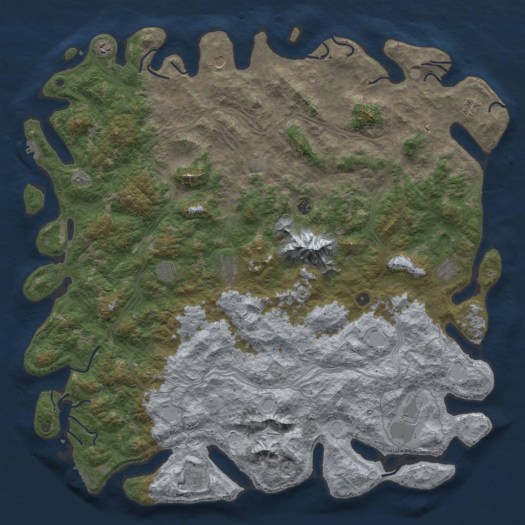 Rust Map: Procedural Map, Size: 6000, Seed: 5212021, 20 Monuments