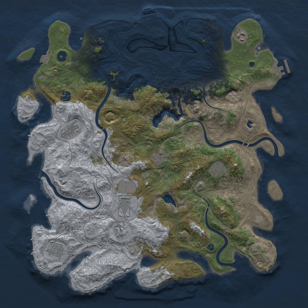 Rust Map: Procedural Map, Size: 4500, Seed: 447301945, 15 Monuments