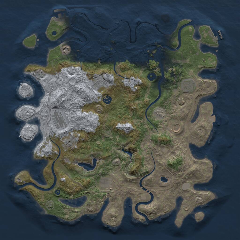 Rust Map: Procedural Map, Size: 4250, Seed: 742433, 14 Monuments