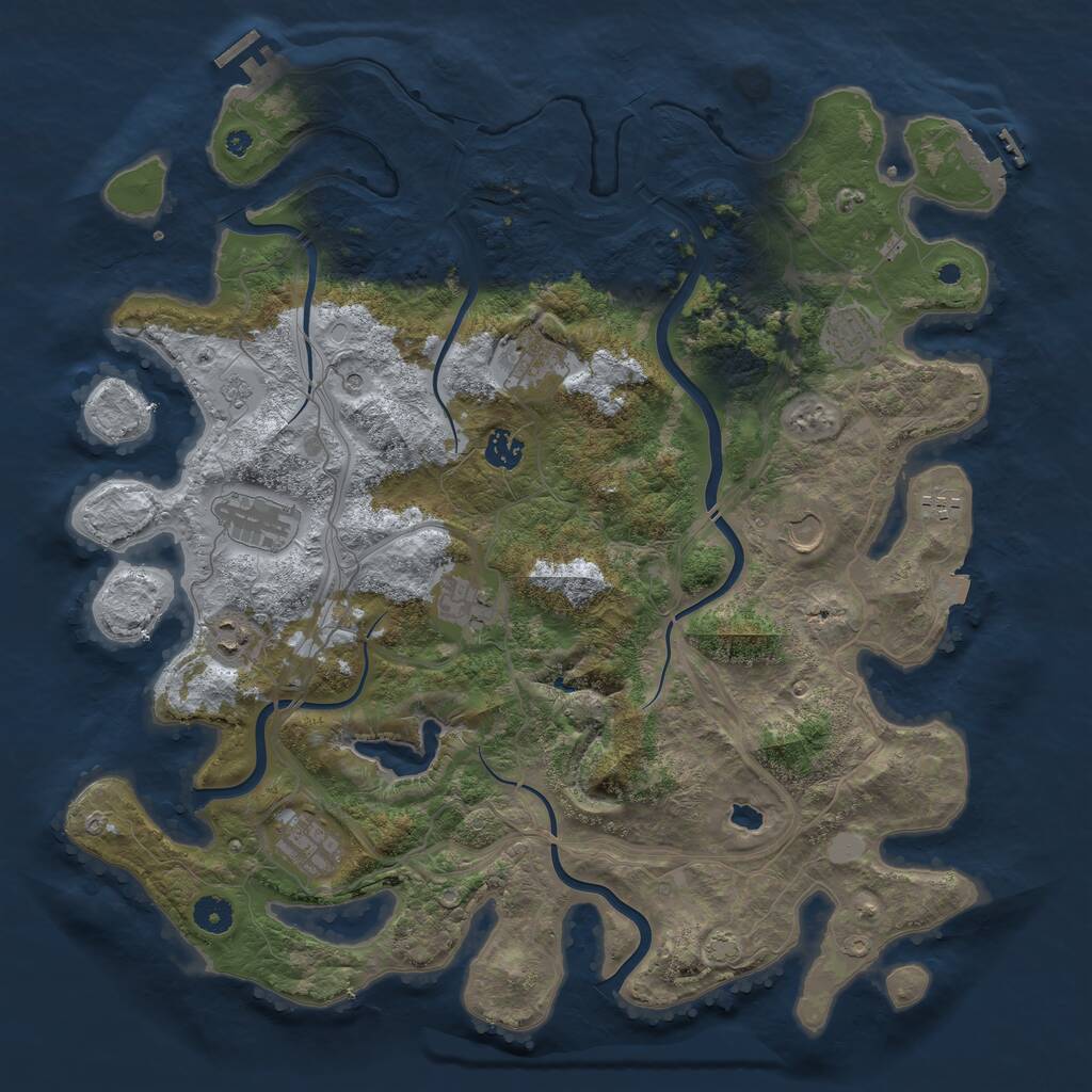 Rust Map: Procedural Map, Size: 4250, Seed: 742433, 15 Monuments