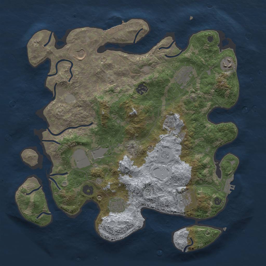 Rust Map: Procedural Map, Size: 3700, Seed: 112237, 17 Monuments