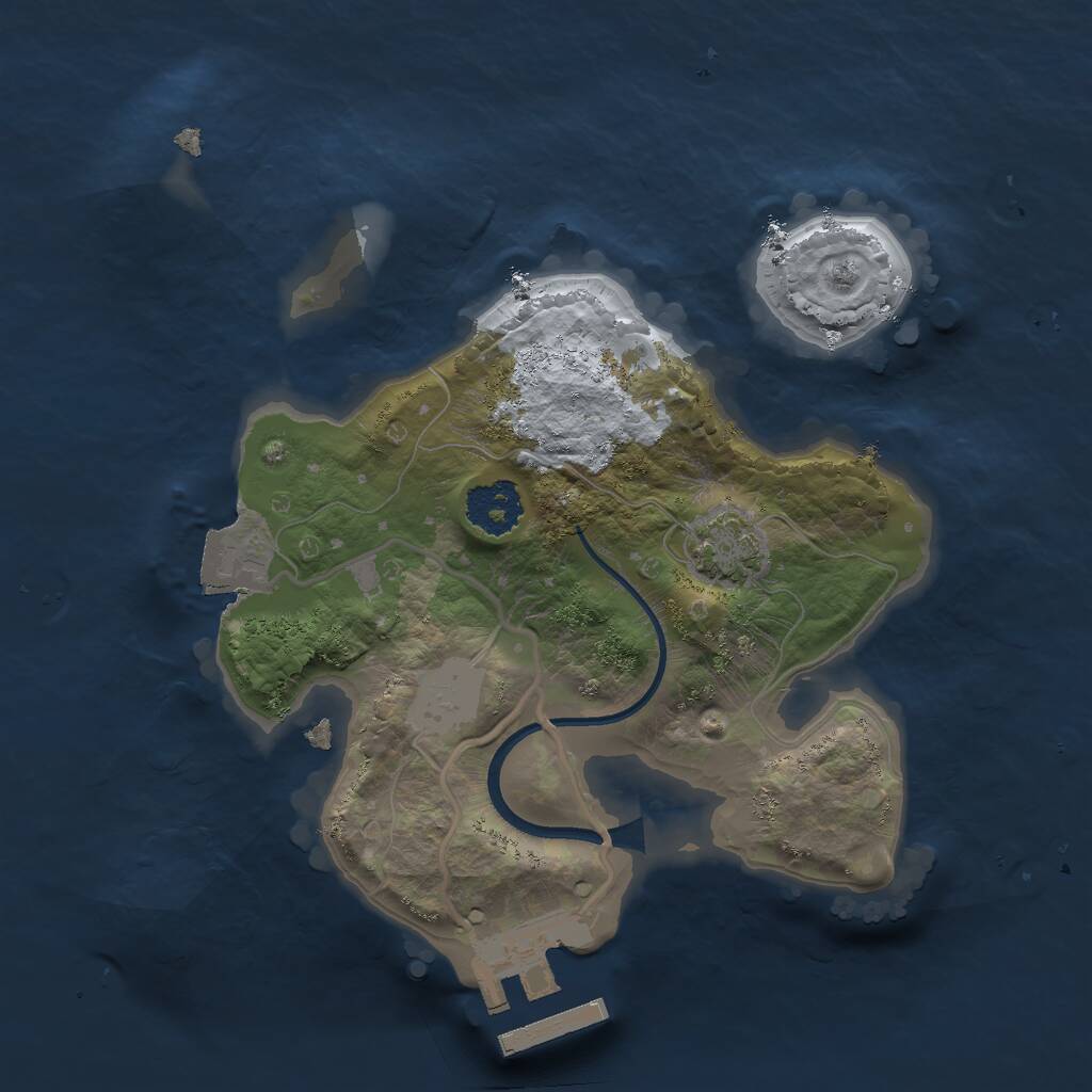 Rust Map: Procedural Map, Size: 1969, Seed: 2147483645, 3 Monuments