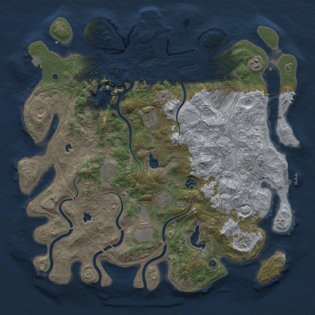 Rust Map: Procedural Map, Size: 4500, Seed: 879005747, 16 Monuments