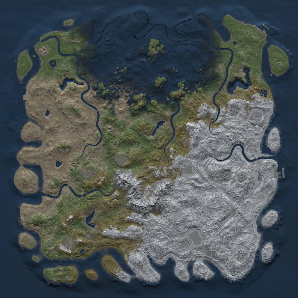 Rust Map: Procedural Map, Size: 6000, Seed: 1739568, 17 Monuments