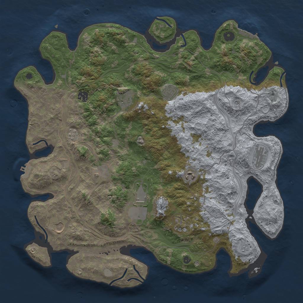 Rust Map: Procedural Map, Size: 4300, Seed: 4748362, 19 Monuments