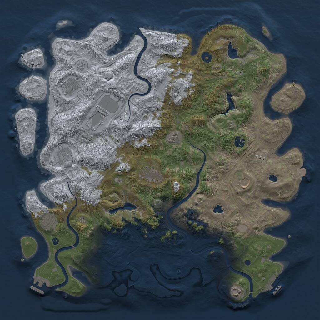 Rust Map: Procedural Map, Size: 4500, Seed: 8154711, 16 Monuments