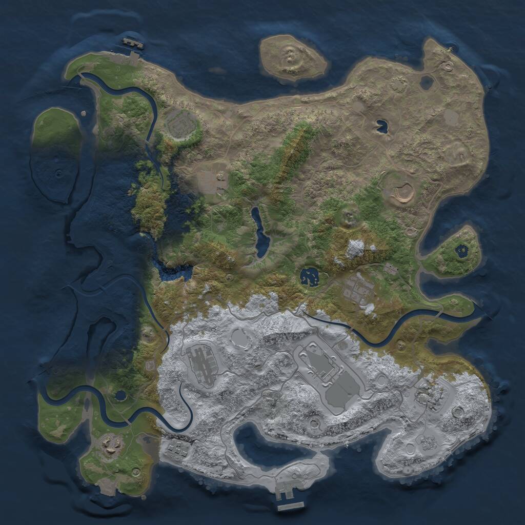 Rust Map: Procedural Map, Size: 4000, Seed: 82606354, 16 Monuments