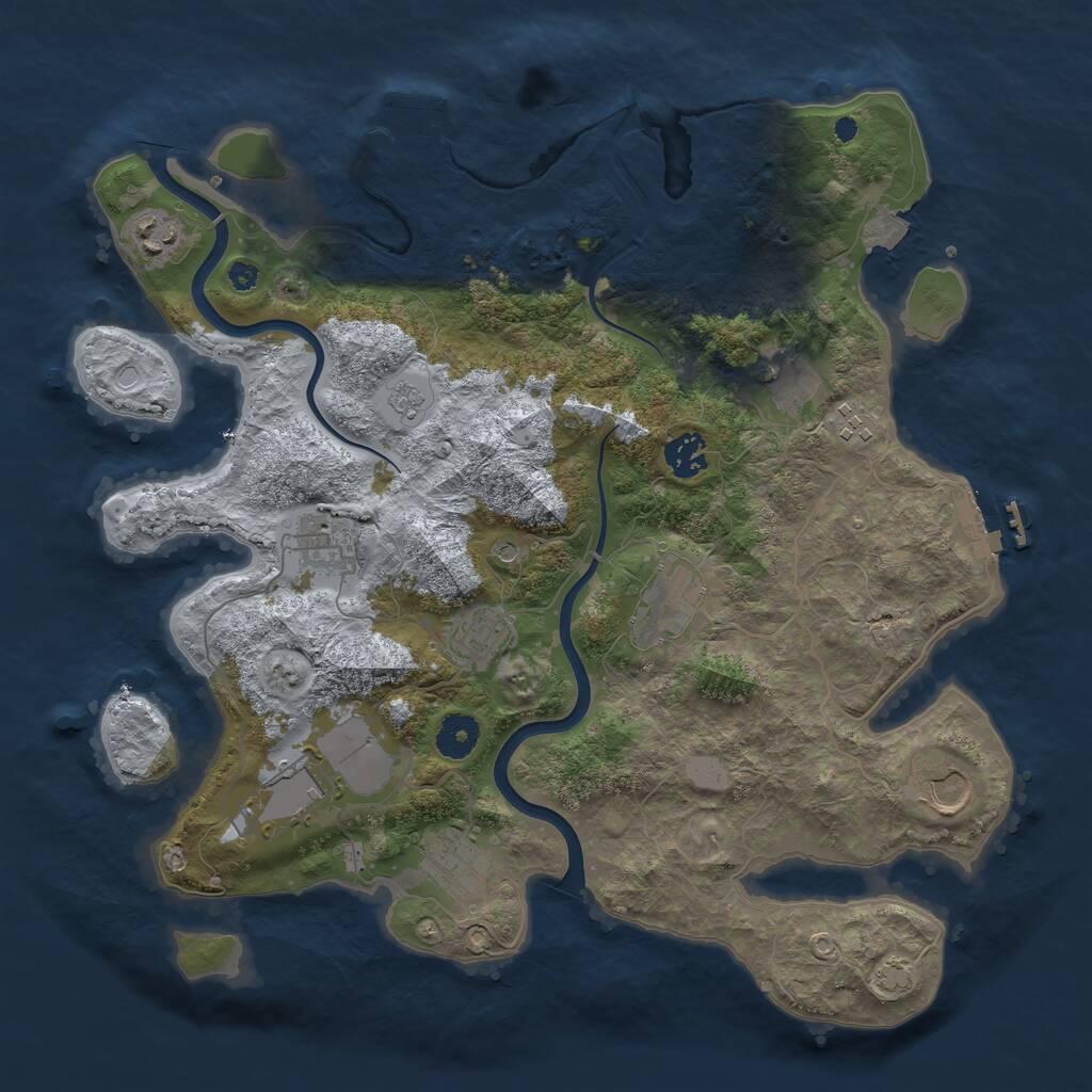 Rust Map: Procedural Map, Size: 3750, Seed: 63741, 16 Monuments