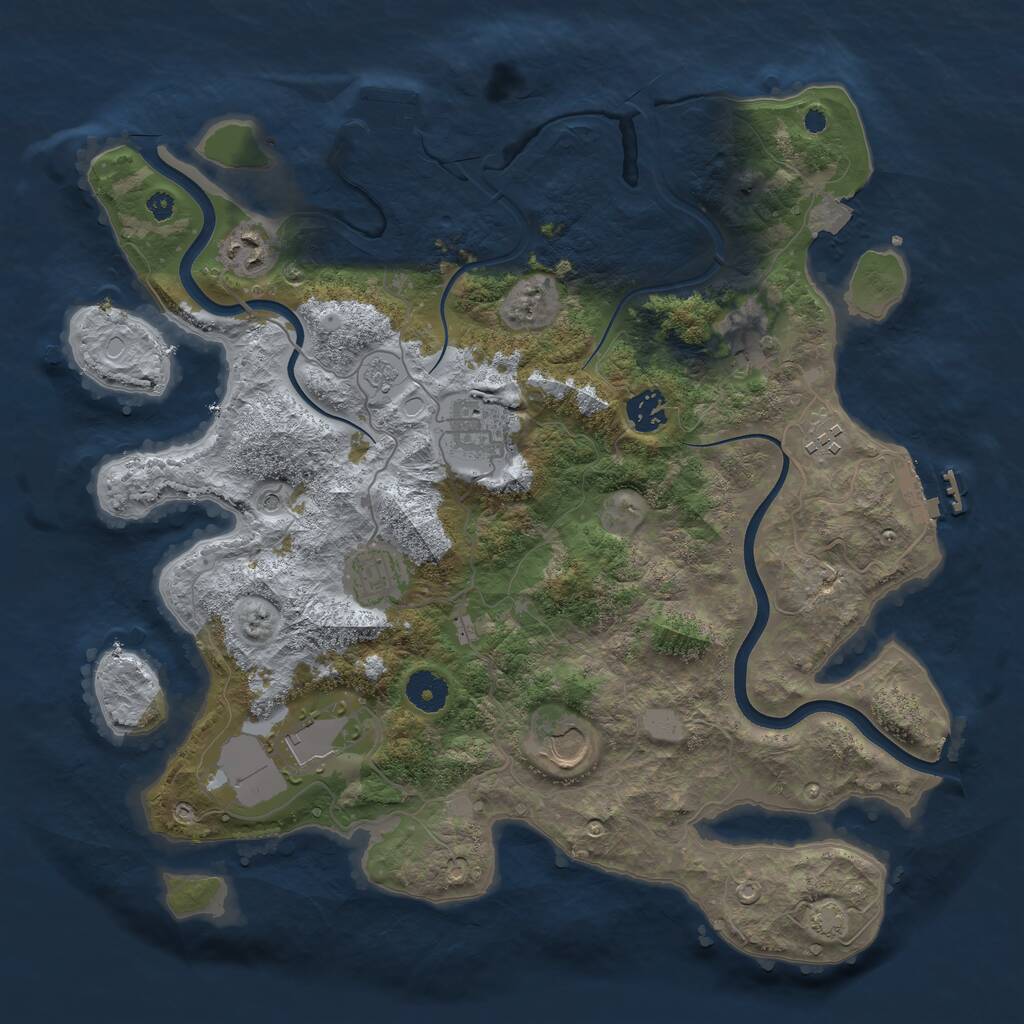 Rust Map: Procedural Map, Size: 3750, Seed: 63741, 14 Monuments