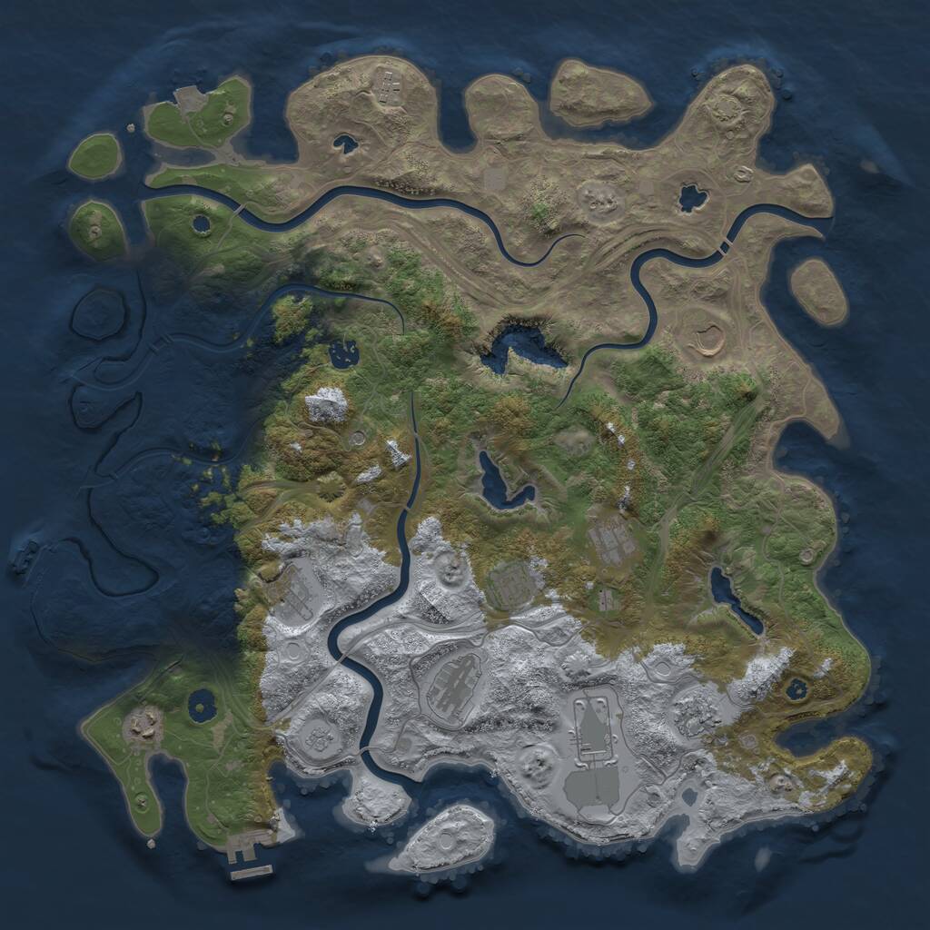 Rust Map: Procedural Map, Size: 4500, Seed: 1471819076, 16 Monuments