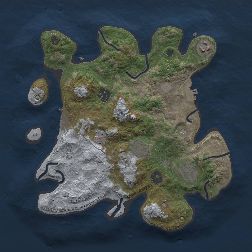 Rust Map: Procedural Map, Size: 3000, Seed: 3612048, 14 Monuments