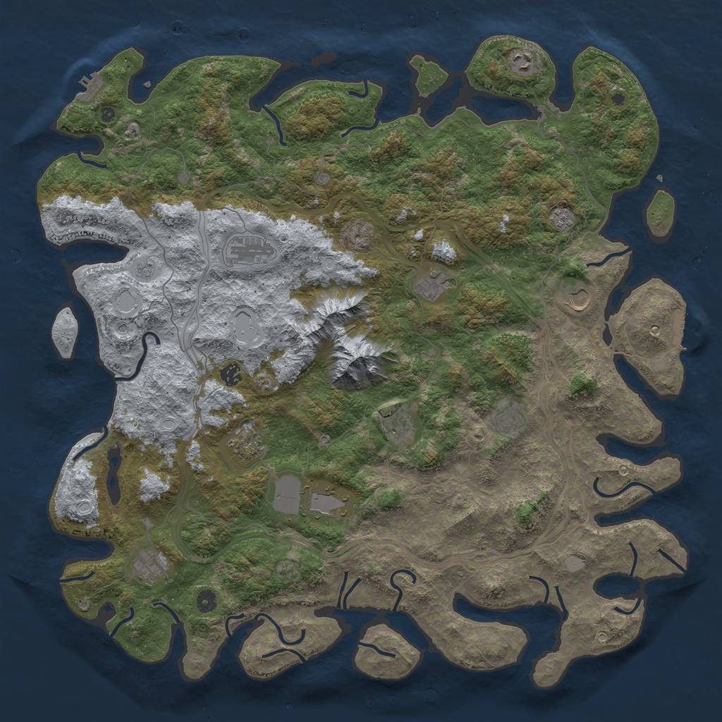 Rust Map: Procedural Map, Size: 5000, Seed: 2011908924, 20 Monuments
