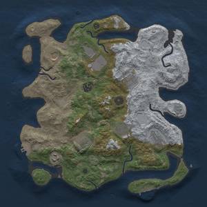 Thumbnail Rust Map: Procedural Map, Size: 3500, Seed: 536877503, 18 Monuments