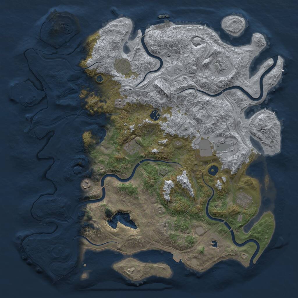 Rust Map: Procedural Map, Size: 4500, Seed: 448858678, 14 Monuments