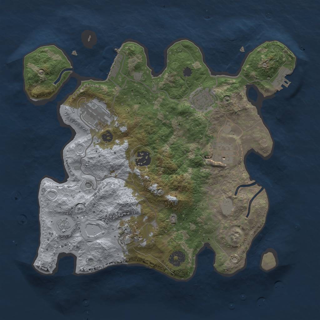 Rust Map: Procedural Map, Size: 3000, Seed: 25521, 14 Monuments