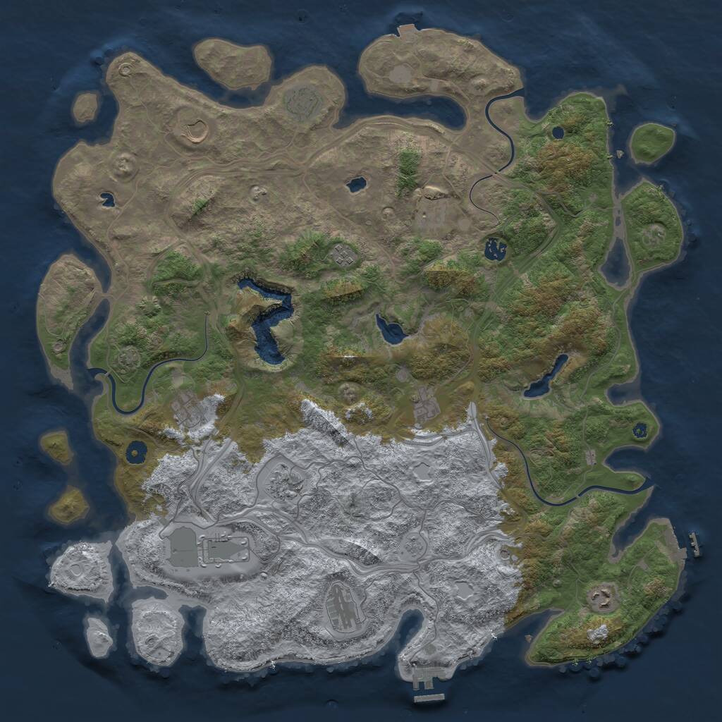 Rust Map: Procedural Map, Size: 4800, Seed: 6678, 17 Monuments