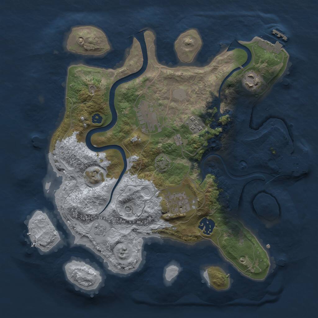 Rust Map: Procedural Map, Size: 3000, Seed: 5492187, 11 Monuments