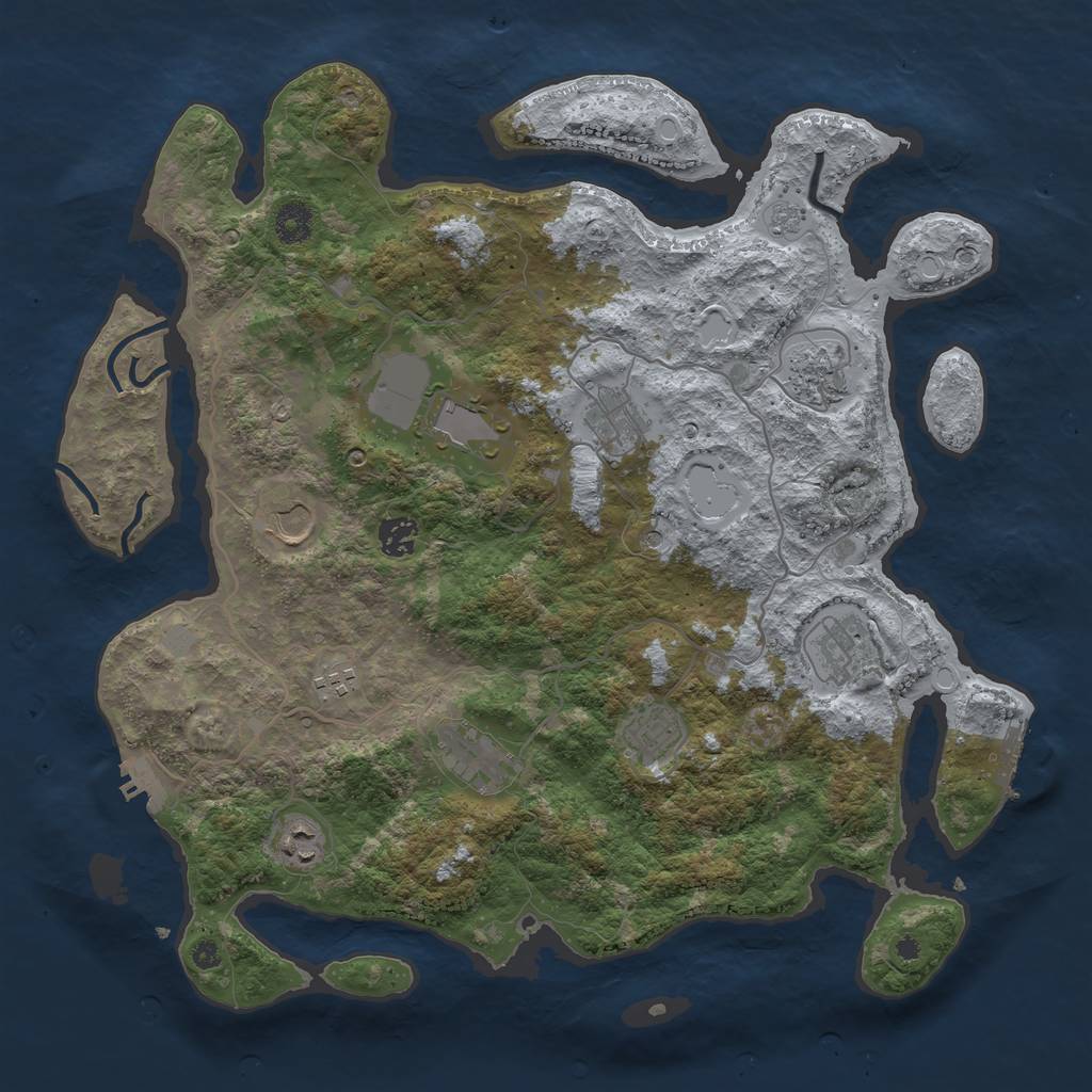 Rust Map: Procedural Map, Size: 4000, Seed: 77179, 19 Monuments