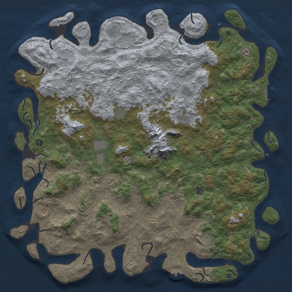Rust Map: Procedural Map, Size: 6000, Seed: 13378008, 20 Monuments
