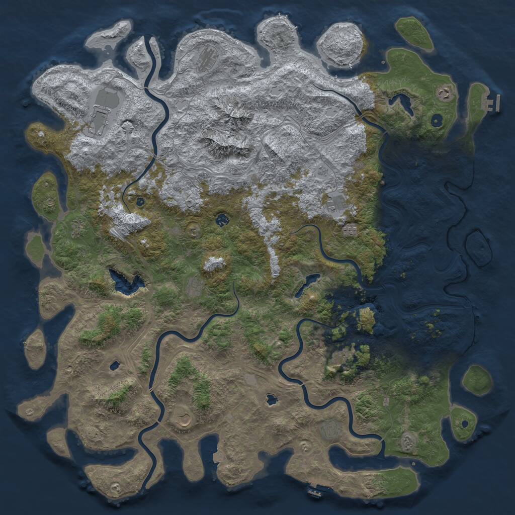 Rust Map: Procedural Map, Size: 6000, Seed: 13378008, 17 Monuments