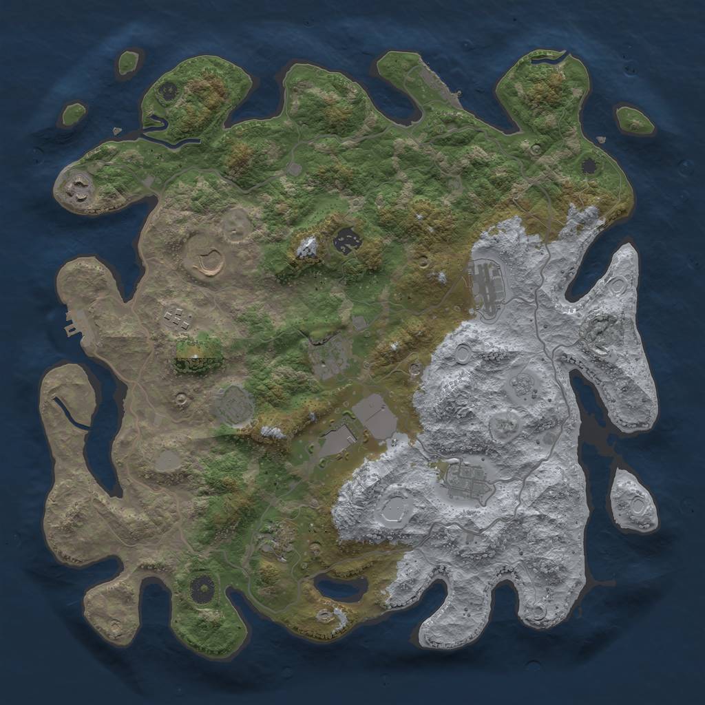 Rust Map: Procedural Map, Size: 4000, Seed: 202210022, 19 Monuments