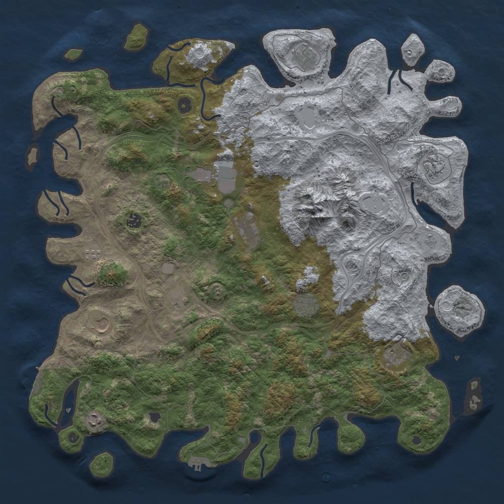 Rust Map: Procedural Map, Size: 5000, Seed: 210035799, 20 Monuments