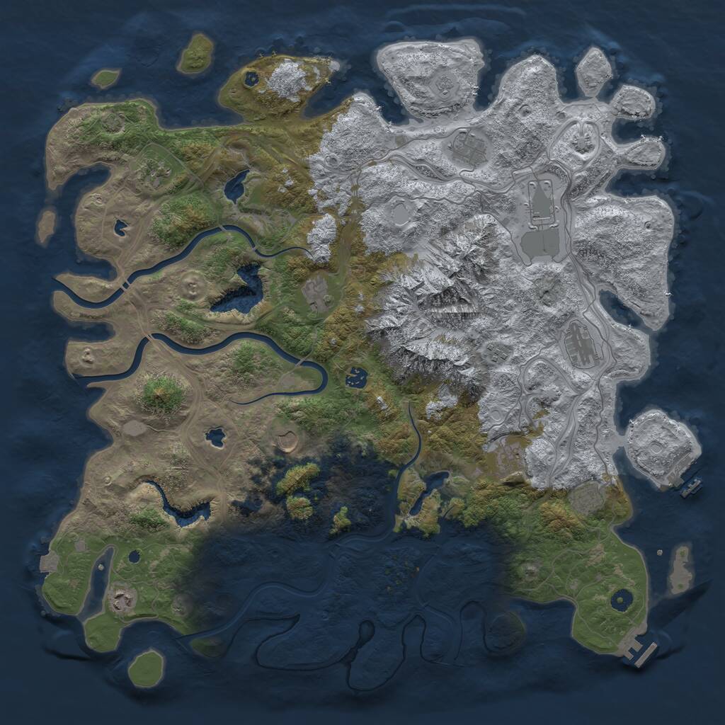 Rust Map: Procedural Map, Size: 5000, Seed: 210035799, 17 Monuments