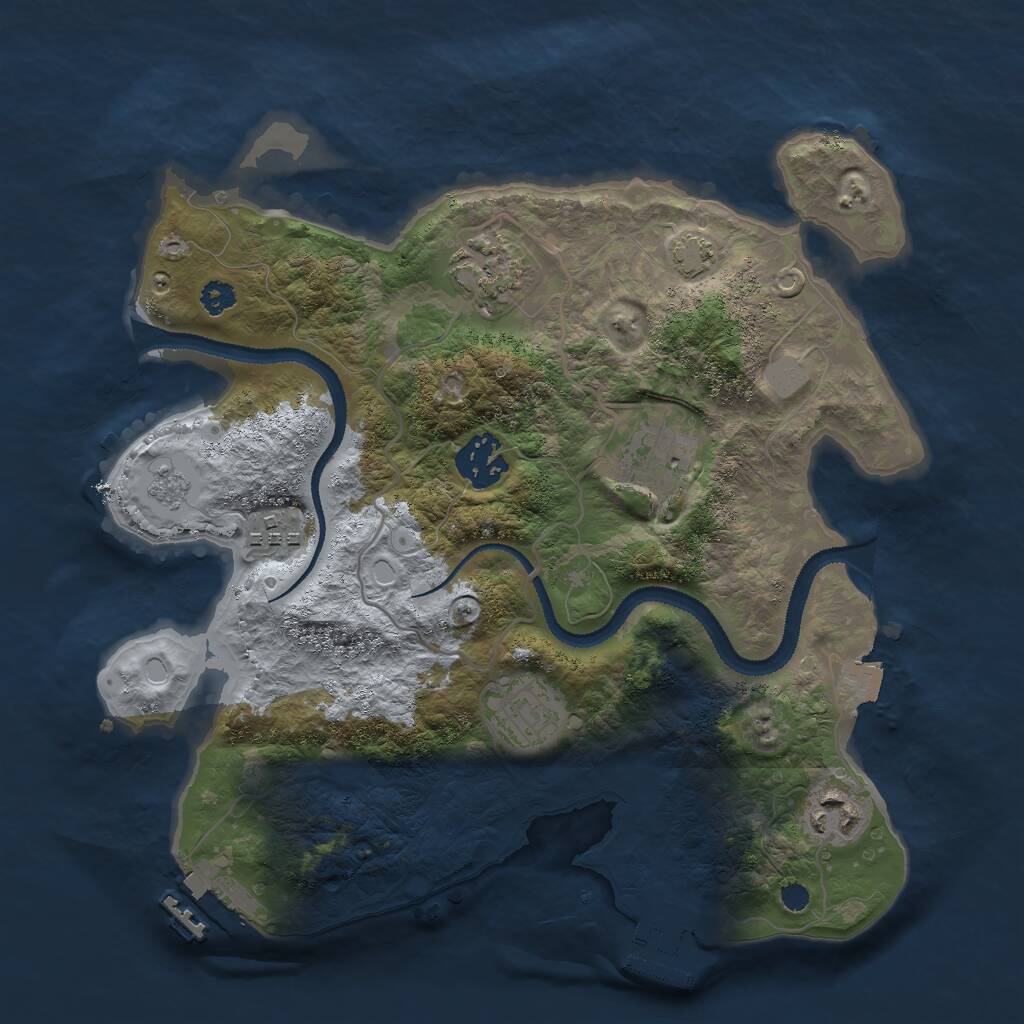 Rust Map: Procedural Map, Size: 3000, Seed: 27912, 11 Monuments