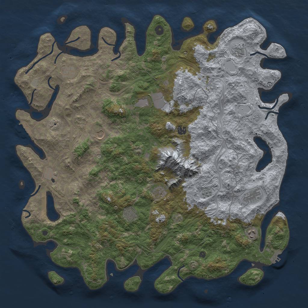 Rust Map: Procedural Map, Size: 5000, Seed: 1686615280, 20 Monuments