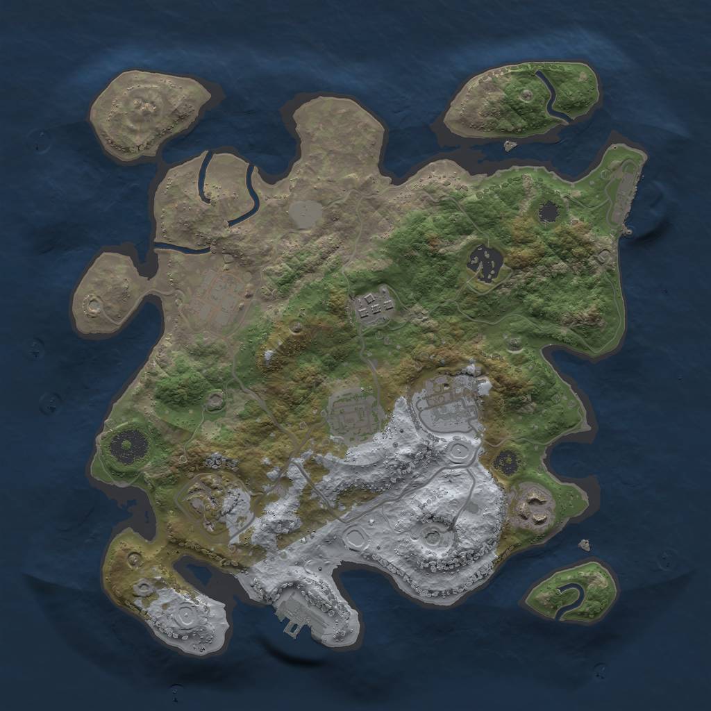 Rust Map: Procedural Map, Size: 3000, Seed: 82416, 15 Monuments