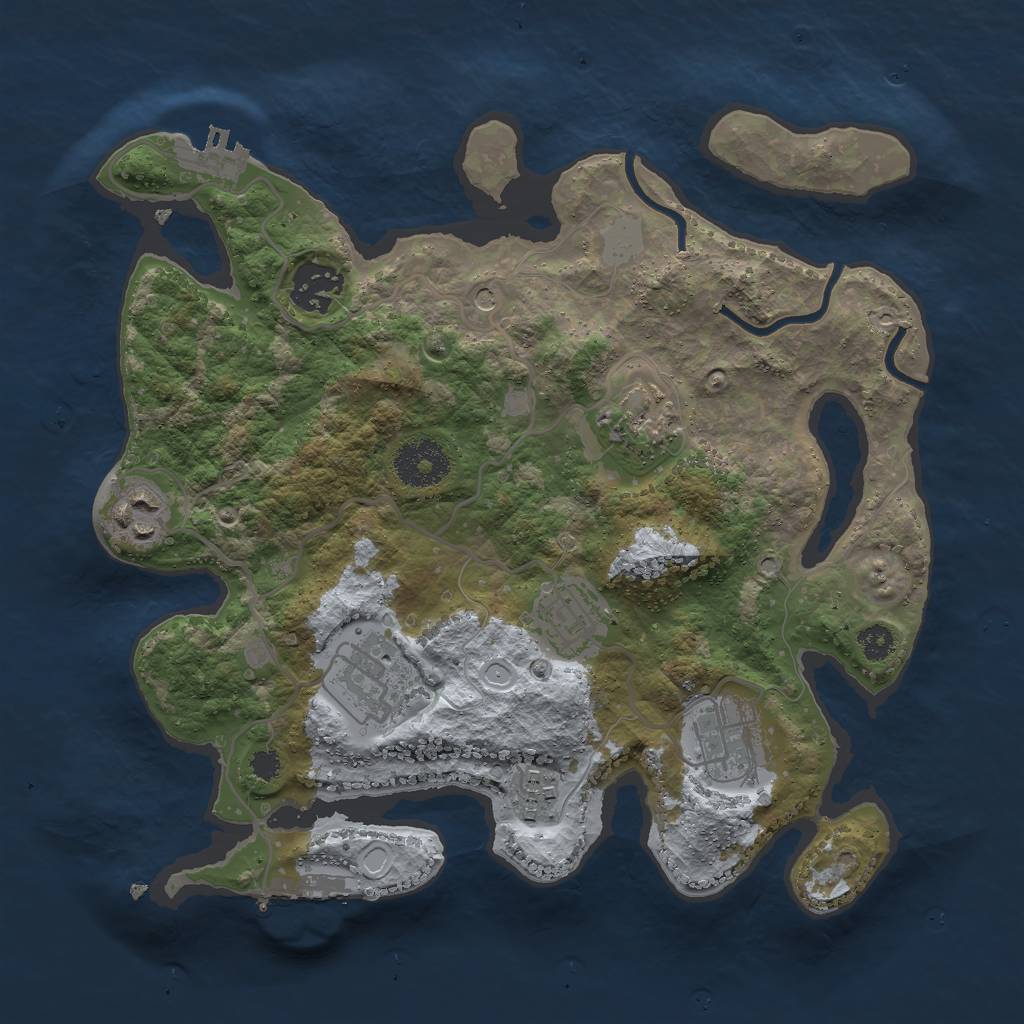Rust Map: Procedural Map, Size: 3000, Seed: 1799229420, 15 Monuments