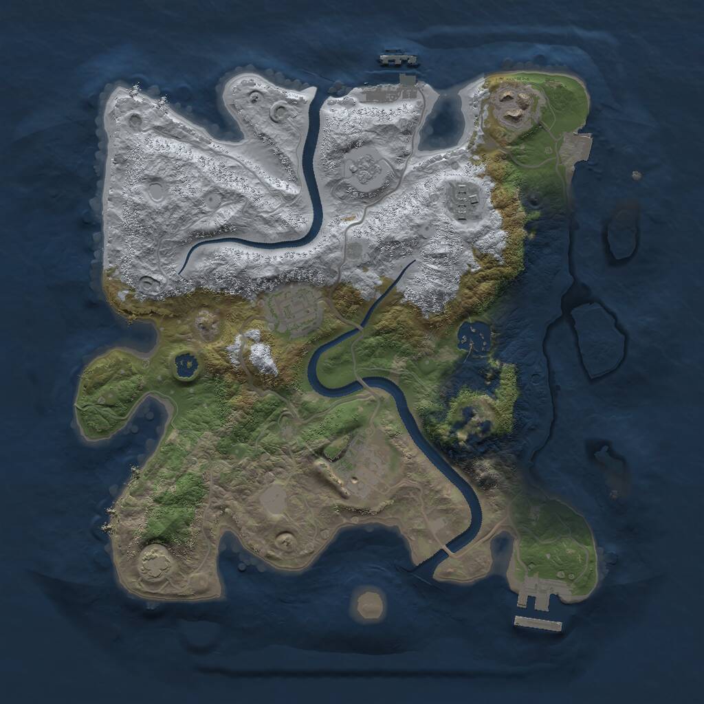 Rust Map: Procedural Map, Size: 3000, Seed: 18699, 10 Monuments