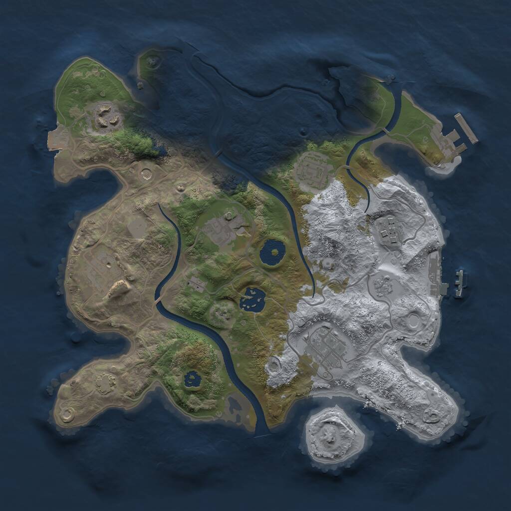 Rust Map: Procedural Map, Size: 3000, Seed: 24932, 13 Monuments