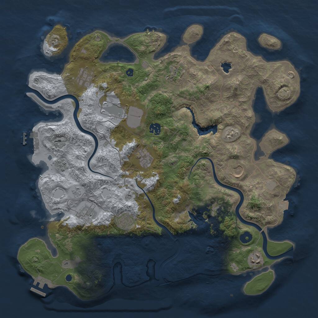 Rust Map: Procedural Map, Size: 4000, Seed: 82995, 16 Monuments