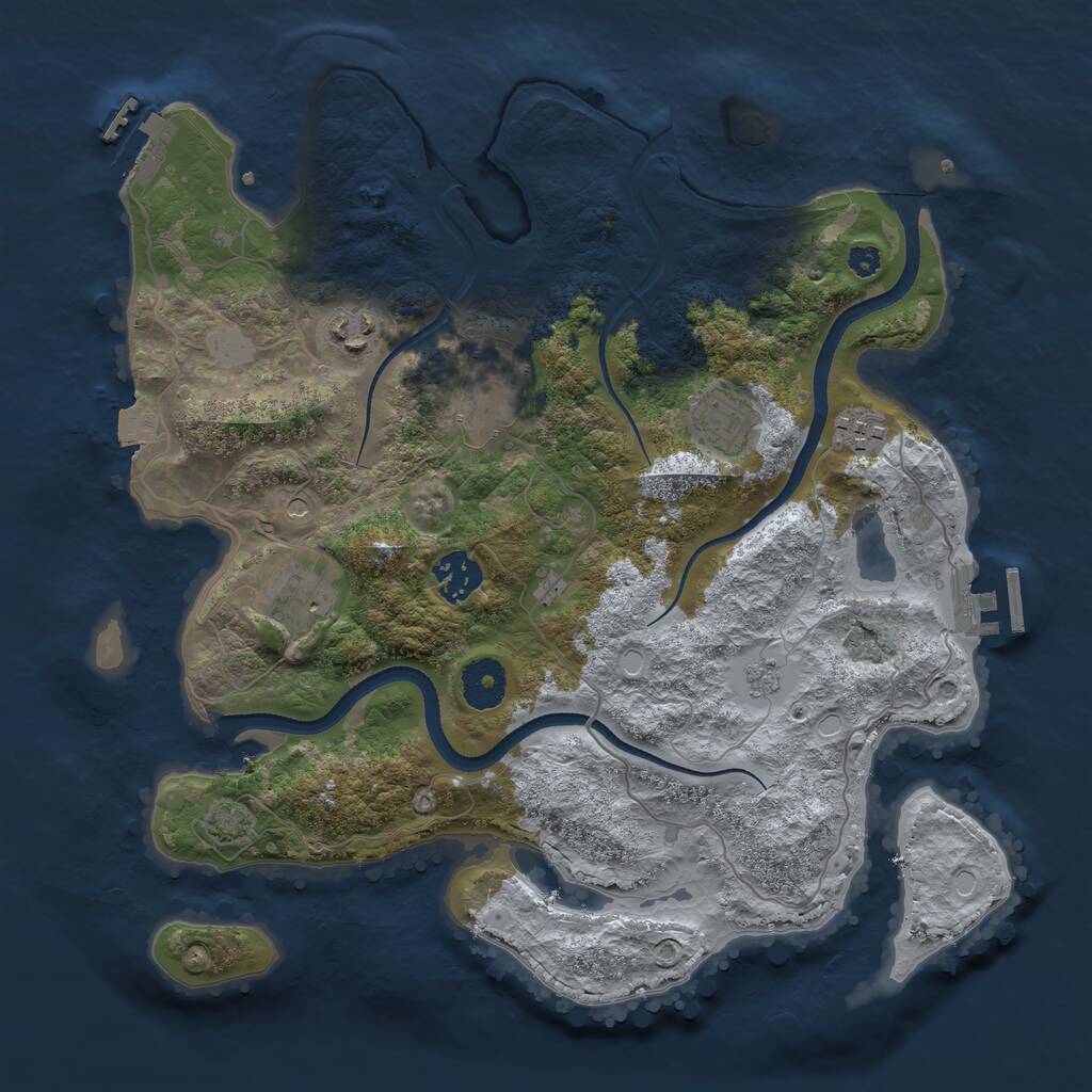 Rust Map: Procedural Map, Size: 3400, Seed: 295219325, 12 Monuments