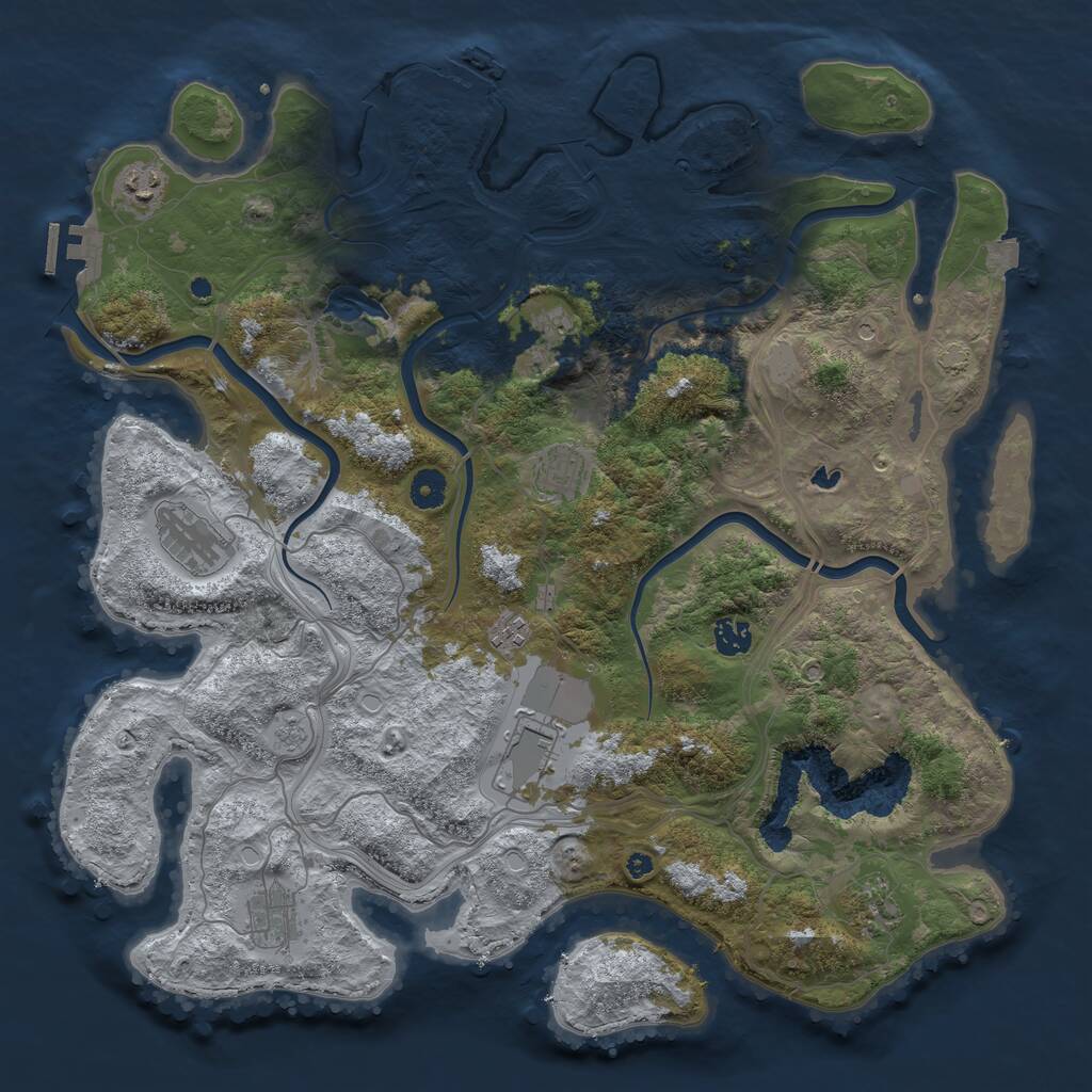 Rust Map: Procedural Map, Size: 4250, Seed: 290580140, 15 Monuments