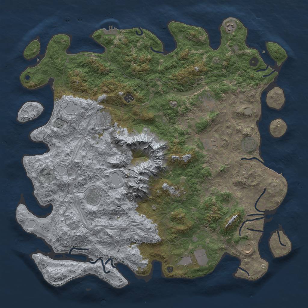 Rust Map: Procedural Map, Size: 5000, Seed: 11241776, 20 Monuments