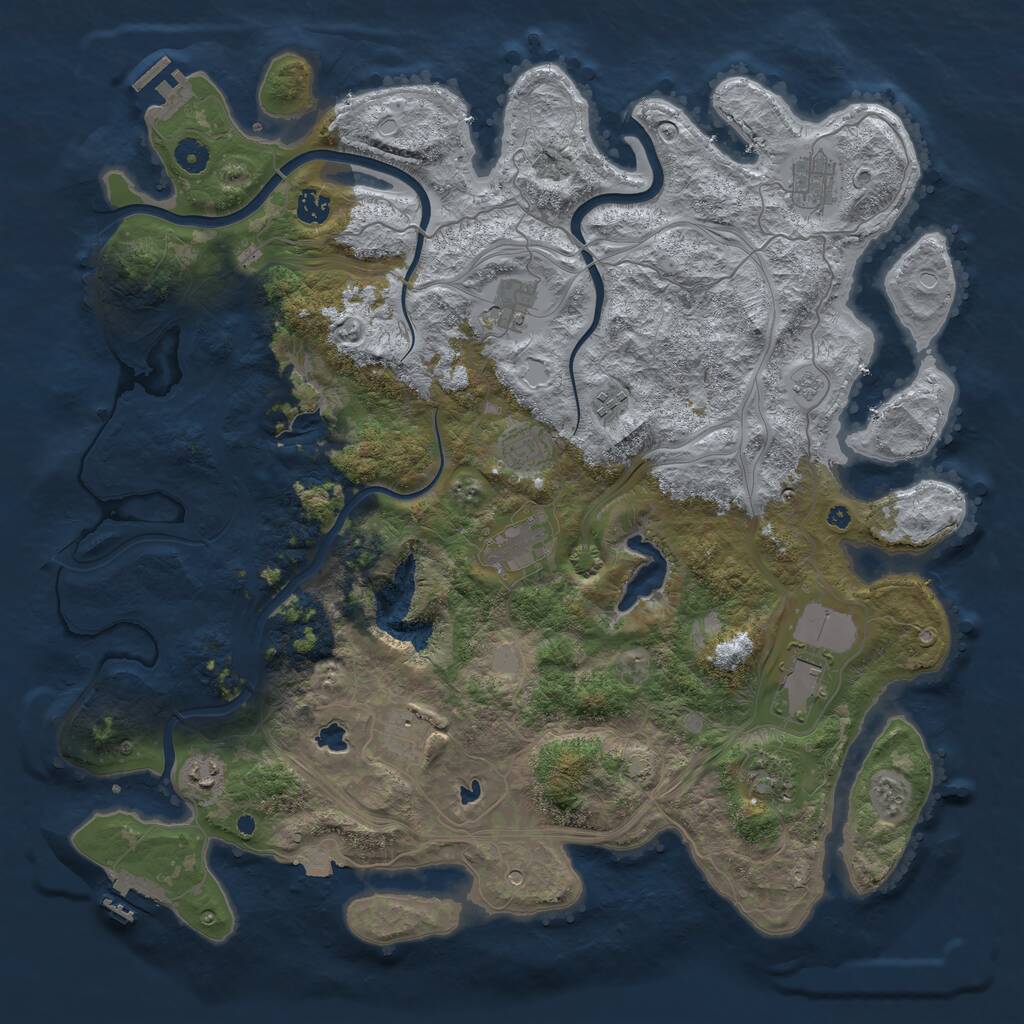 Rust Map: Procedural Map, Size: 4500, Seed: 2003348519, 16 Monuments