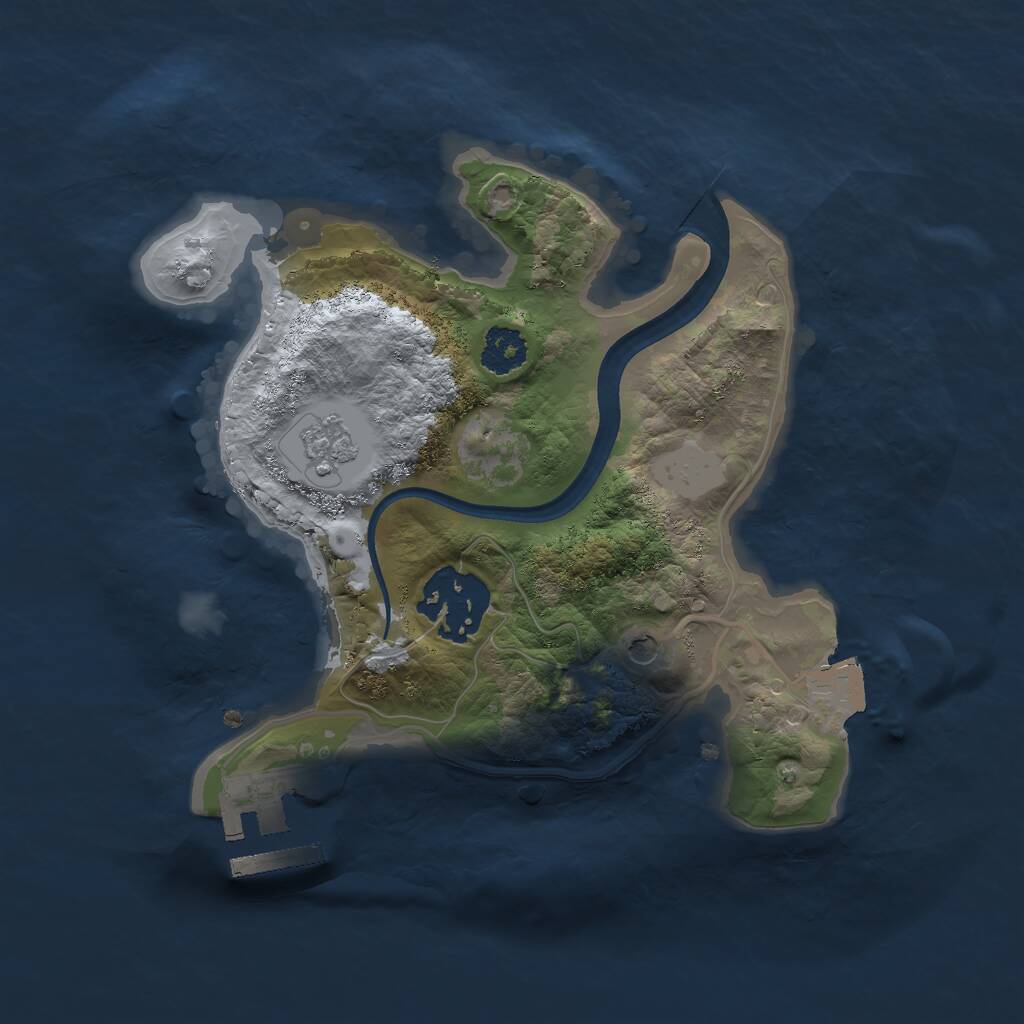 Rust Map: Procedural Map, Size: 2200, Seed: 617173013, 5 Monuments