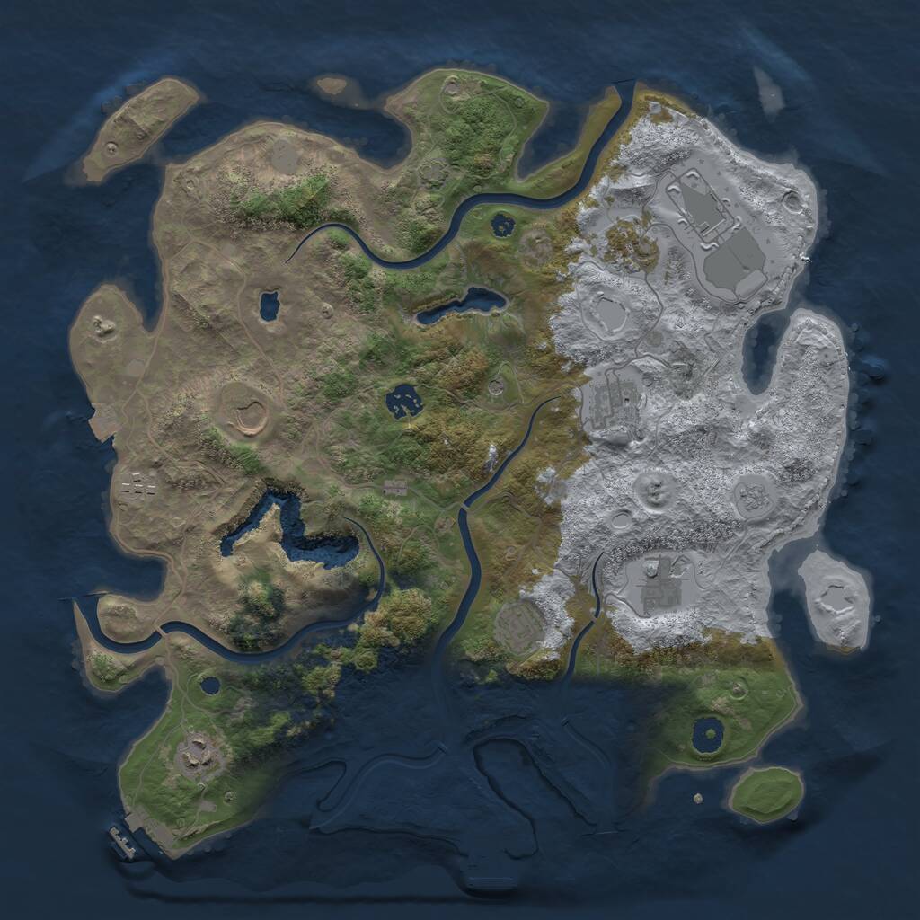 Rust Map: Procedural Map, Size: 4000, Seed: 3042002, 15 Monuments