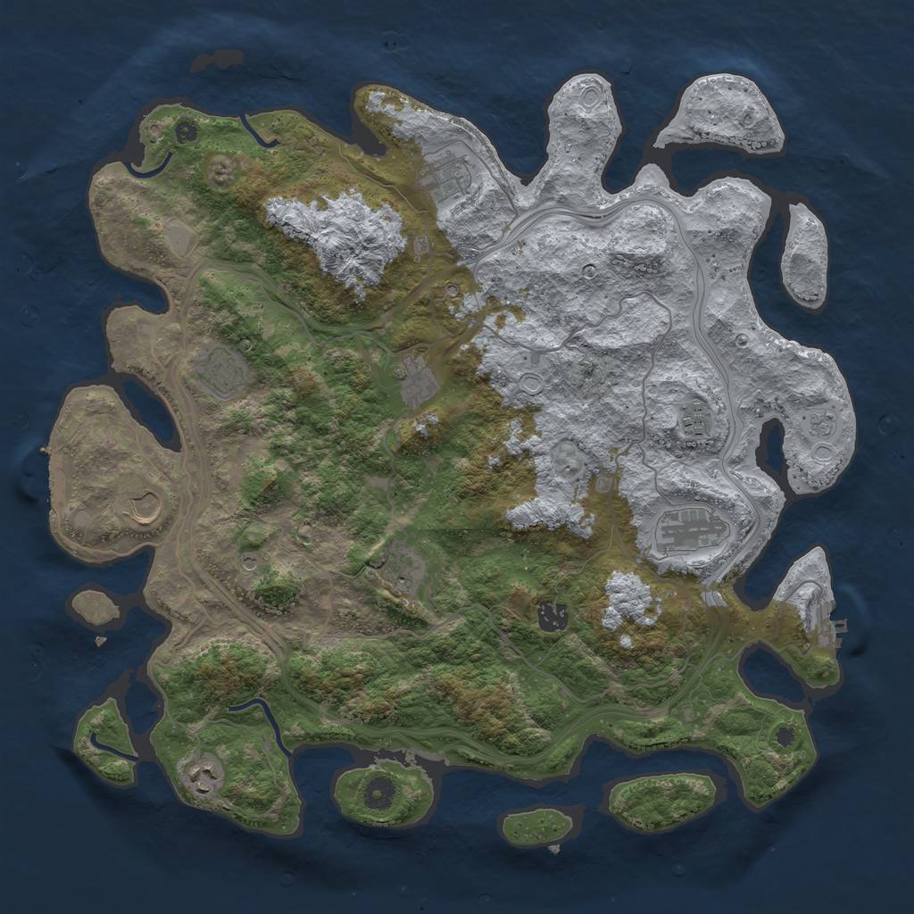 Rust Map: Procedural Map, Size: 4250, Seed: 423430769, 18 Monuments