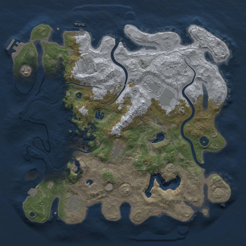 Rust Map: Procedural Map, Size: 4000, Seed: 546456, 13 Monuments