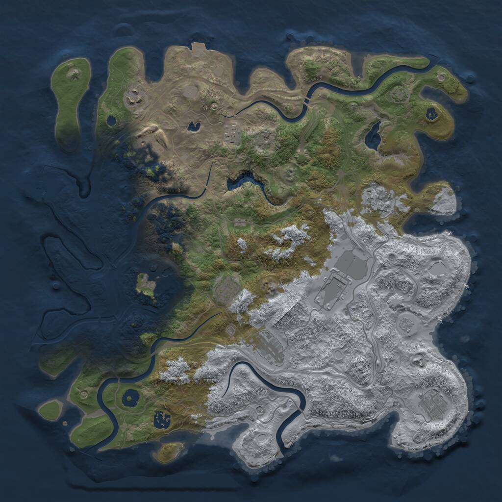Rust Map: Procedural Map, Size: 4250, Seed: 487142424, 15 Monuments