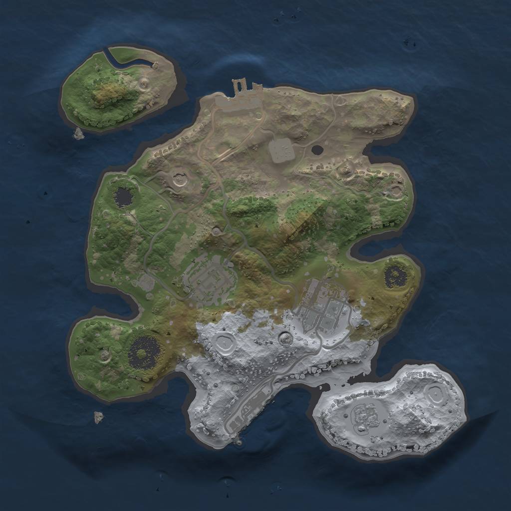 Rust Map: Procedural Map, Size: 2300, Seed: 5212021, 11 Monuments