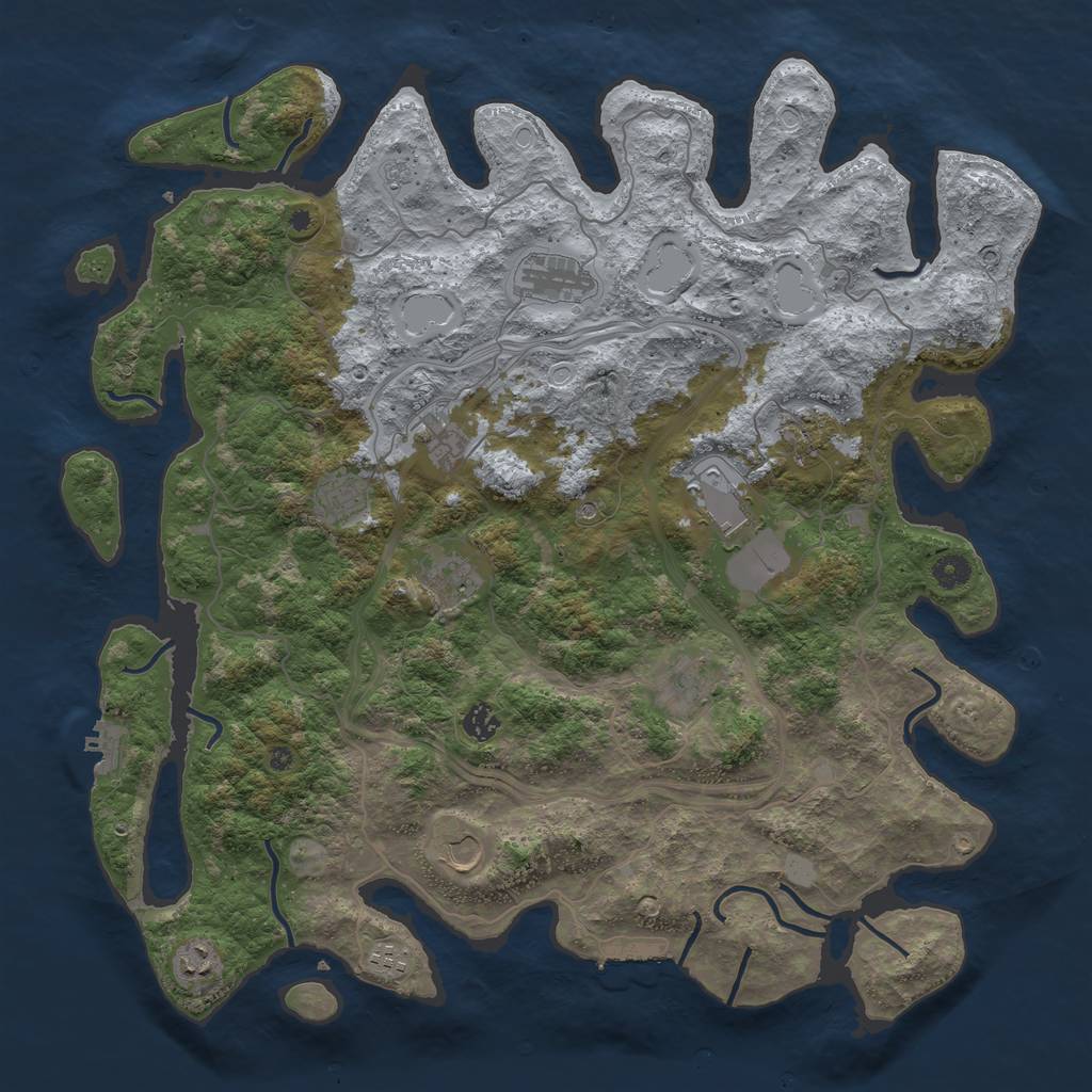 Rust Map: Procedural Map, Size: 4500, Seed: 38183, 20 Monuments