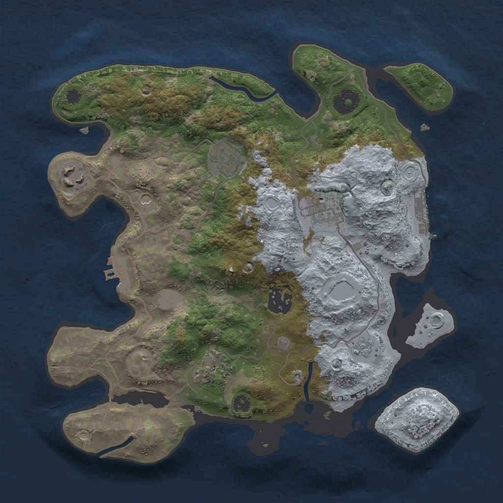 Rust Map: Procedural Map, Size: 3000, Seed: 789777, 14 Monuments