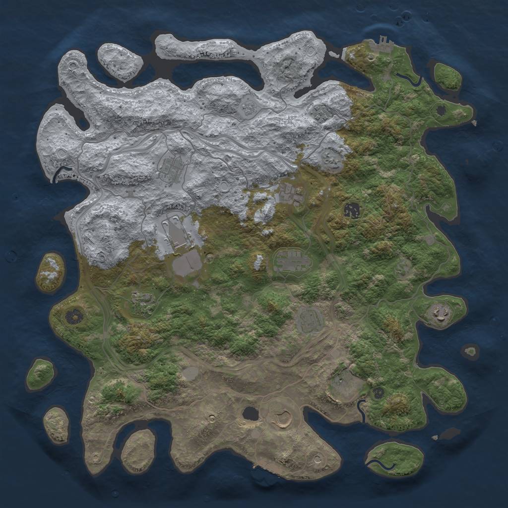Rust Map: Procedural Map, Size: 4500, Seed: 450515970, 20 Monuments