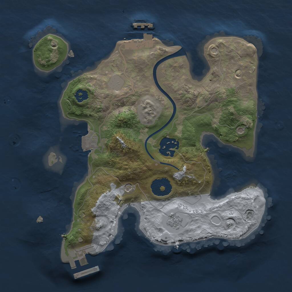 Rust Map: Procedural Map, Size: 2250, Seed: 82550, 6 Monuments