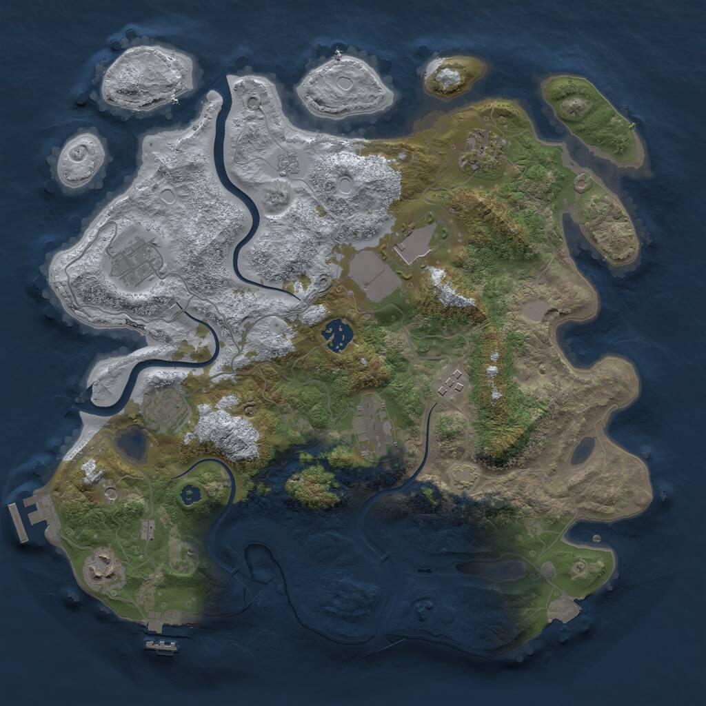 Rust Map: Procedural Map, Size: 3500, Seed: 1588428725, 14 Monuments
